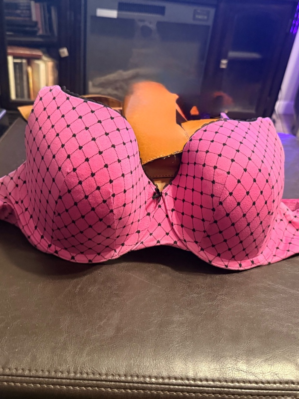 Cacique Hot Pink Patterned Strapless Push-Up Bra - Picture 5 of 5